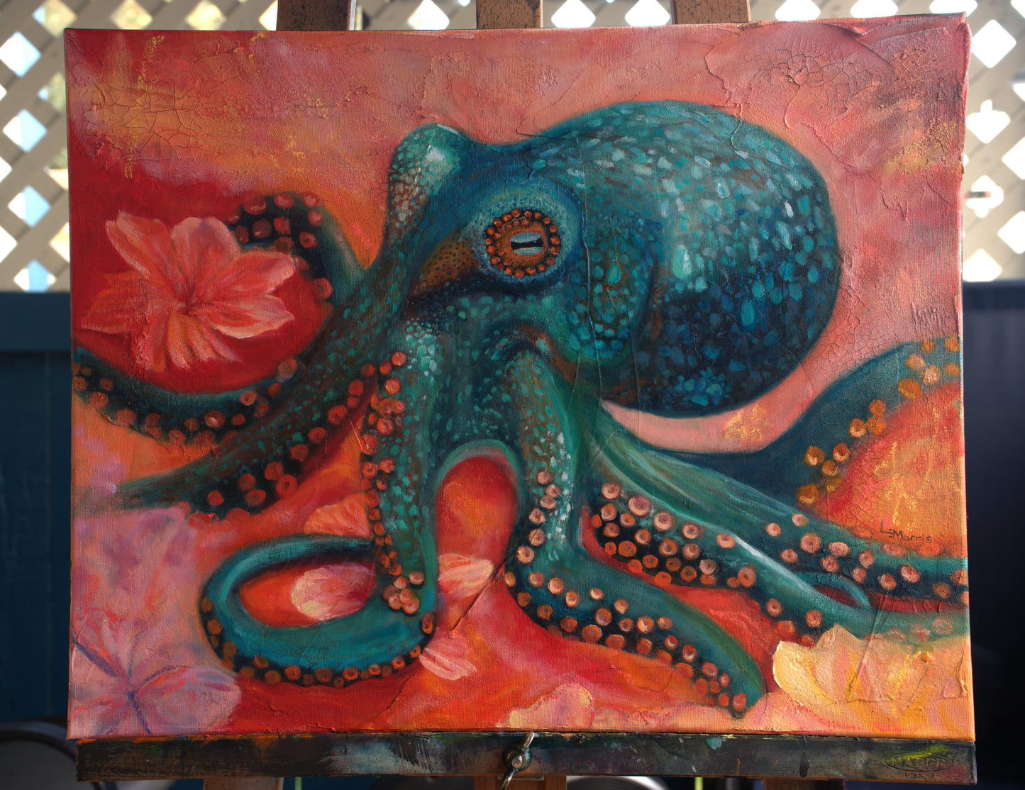 'Blue Octo' - Original Oil Painting 16x20" on Canvas